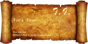 Turi Izor névjegykártya